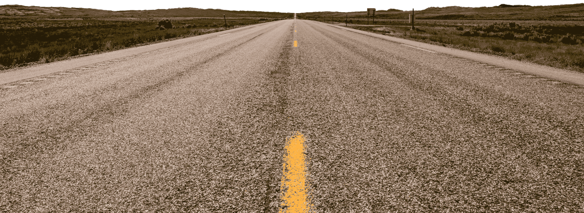 An empty highway on the plains.